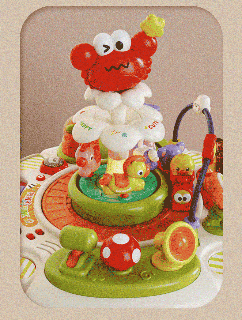 2-in-1 Musical Activity Table with Piano & Animal Track β Learning Through Play